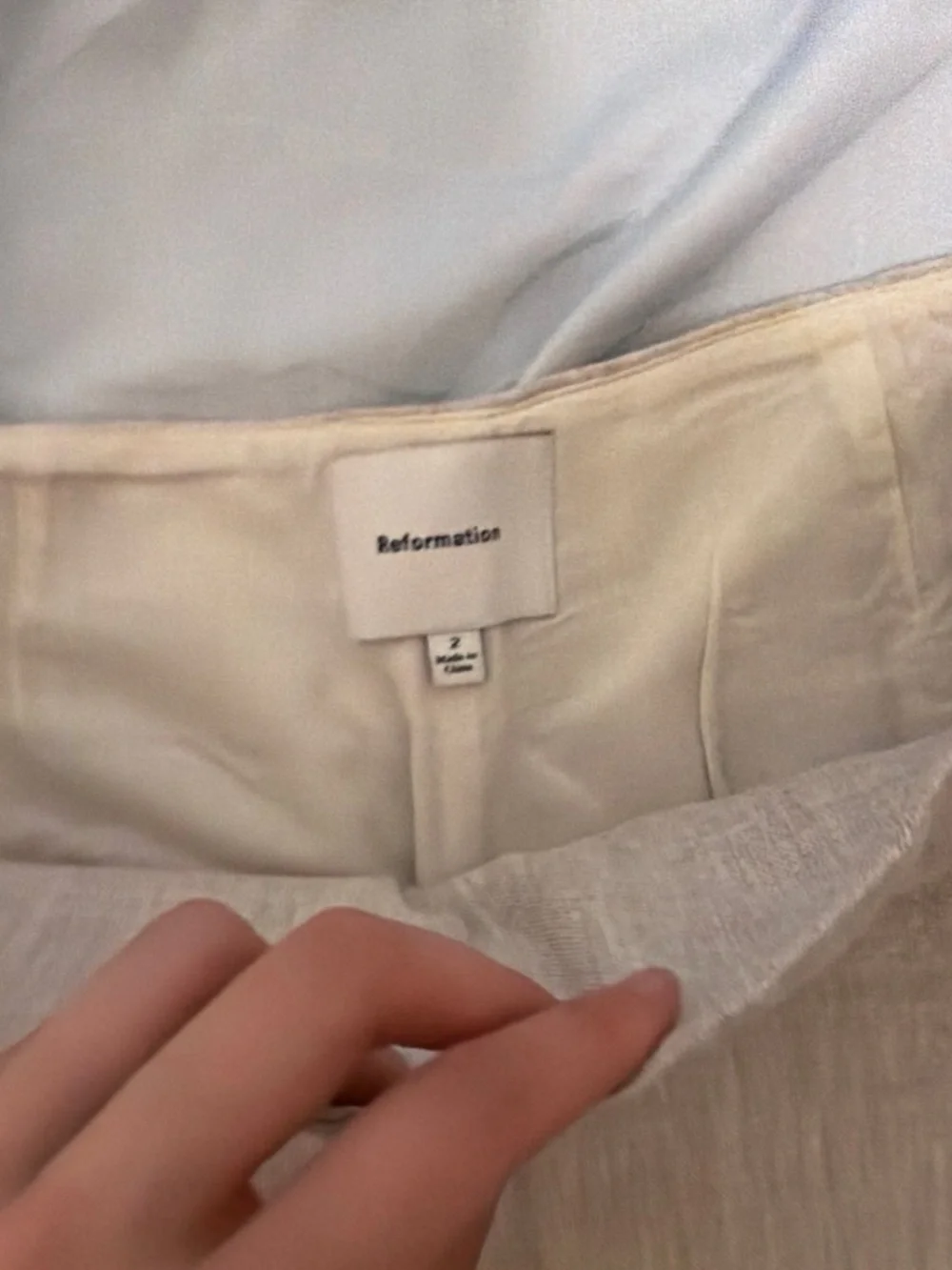 Reformation Neutral Linen Mia skort